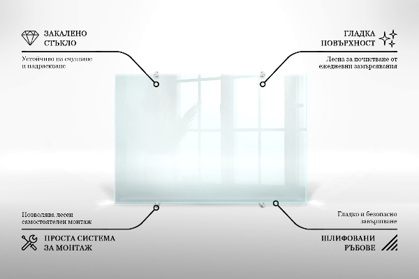 Printed glass splashback transparent 100x30 cm