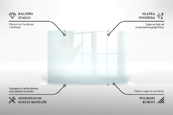 Transparent kitchen panel 100x50 cm