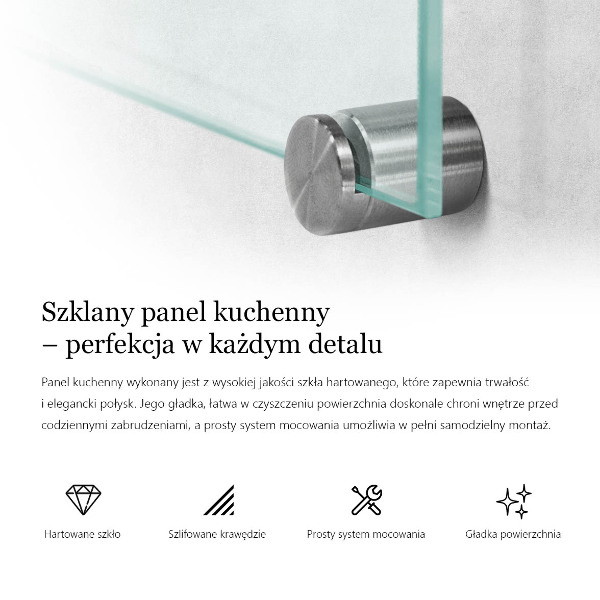 Kitchen panel transparent 100x70 cm