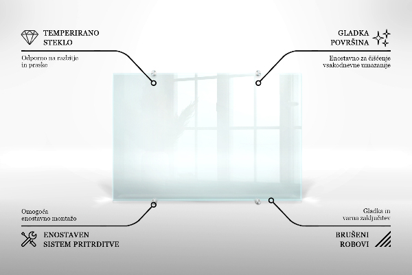 Kitchen panel transparent 100x70 cm