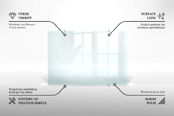 Transparent splashback for kitchen 120x60 cm