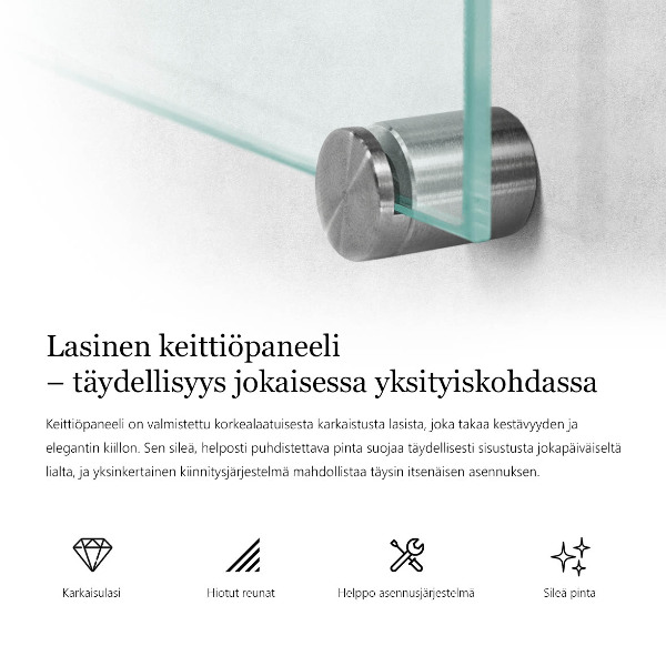 Splashback for kitchen transparent 125x50 cm