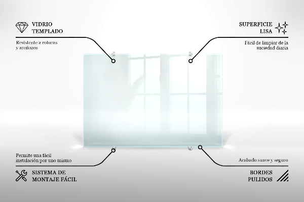 Transparent glass cooker splashback 60x40 cm