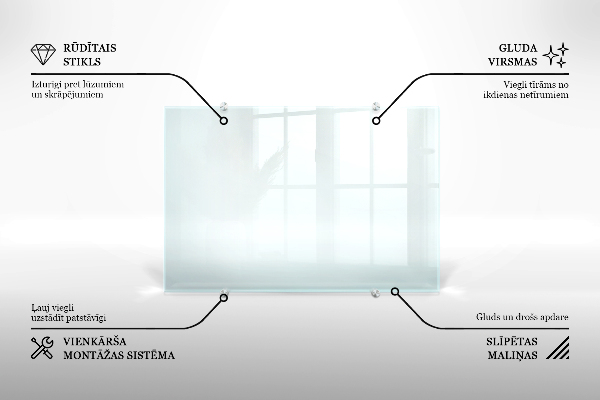 Glass cooker splashback transparent 60x60 cm