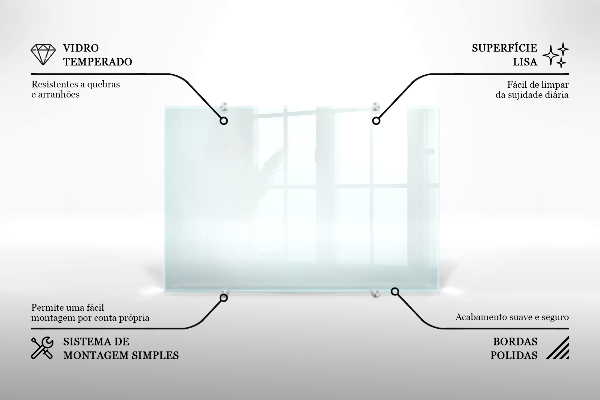 Glass cooker splashback transparent 60x60 cm