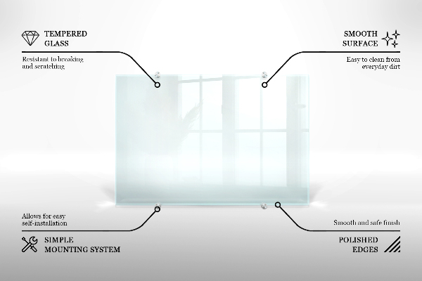 Glass cooker splashback transparent 60x60 cm