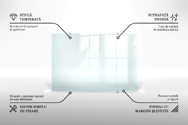 Transparent printed glass splashback 80x60 cm