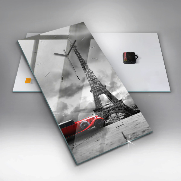 Vertical wall clock Effel Tower Paris