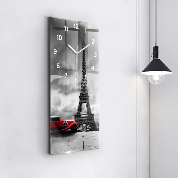 Vertical wall clock Effel Tower Paris