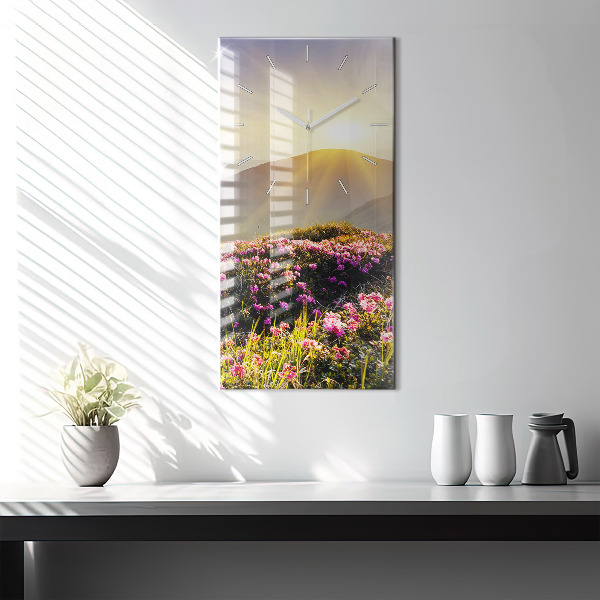 Vertical wall clock Mountain landscape