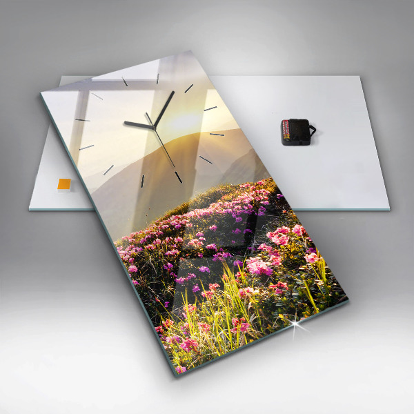 Vertical wall clock Mountain landscape