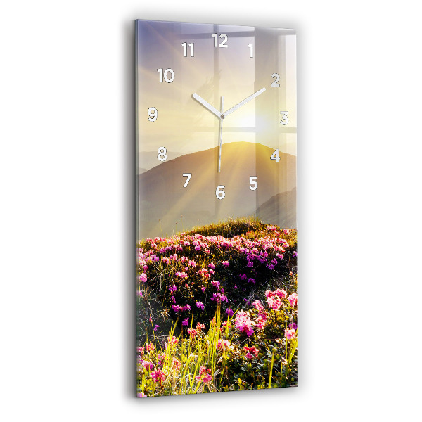 Vertical wall clock Mountain landscape