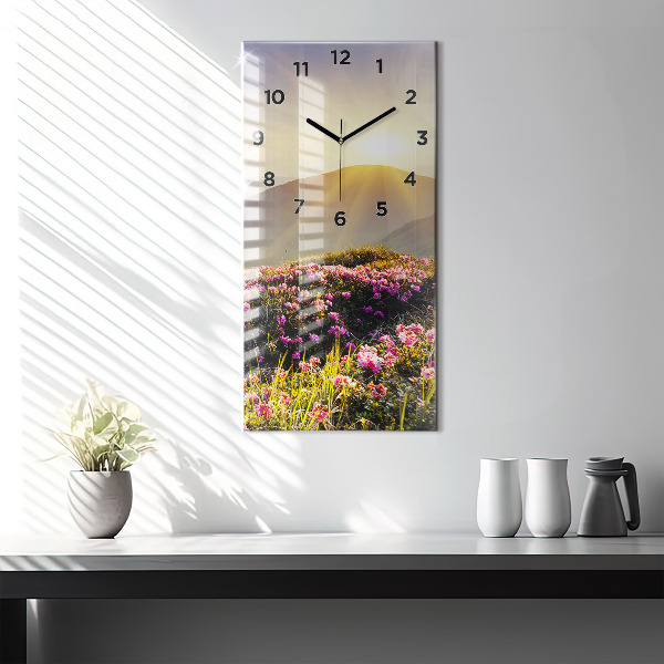 Vertical wall clock Mountain landscape