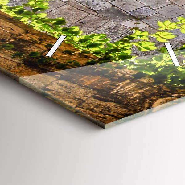 Vertical wall clock Picturesque street of Rhodes