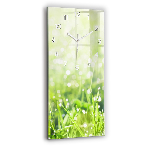 Vertical wall clock Green grass