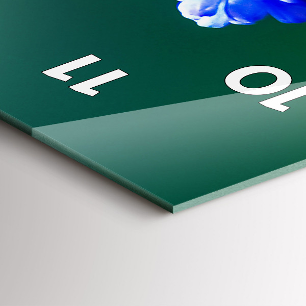 Vertical wall clock Blue flowers