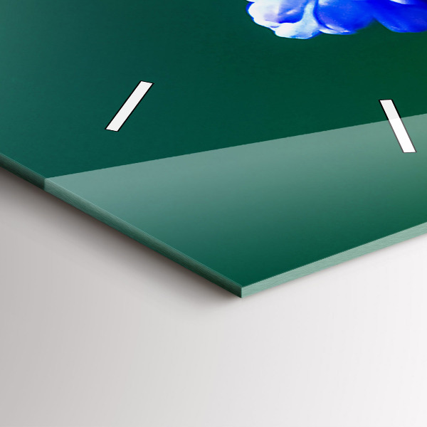 Vertical wall clock Blue flowers