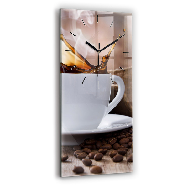 Vertical wall clock A cup of coffee