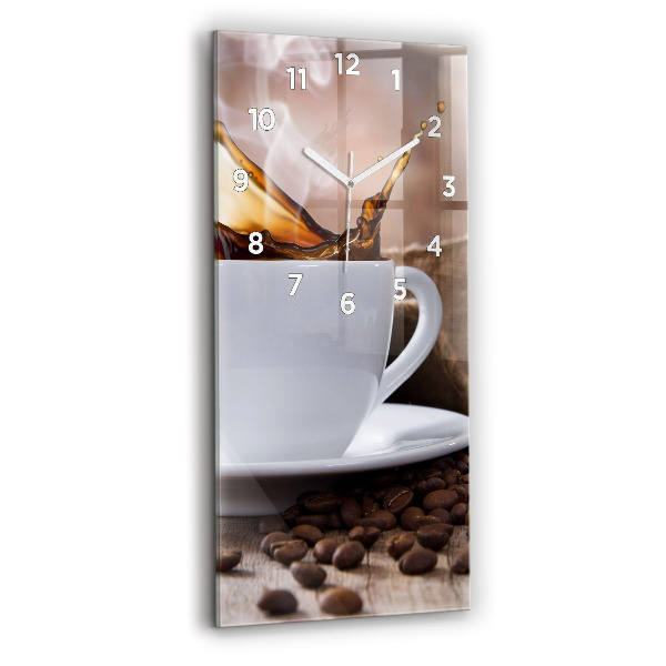 Vertical wall clock A cup of coffee