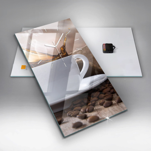 Vertical wall clock A cup of coffee