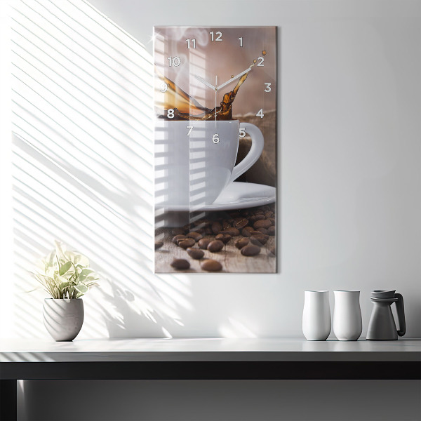 Vertical wall clock A cup of coffee