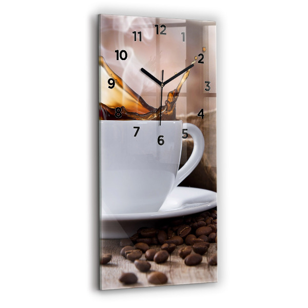 Vertical wall clock A cup of coffee