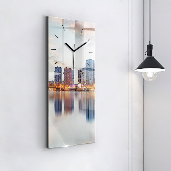 Vertical wall clock Panorama with the Eiffel Tower