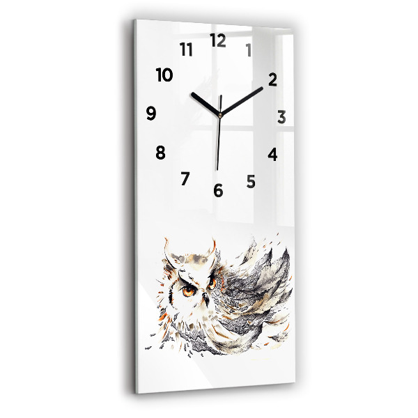Vertical wall clock Owl symbol of wisdom