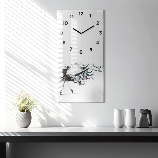 Vertical wall clock Woman dancing ballet