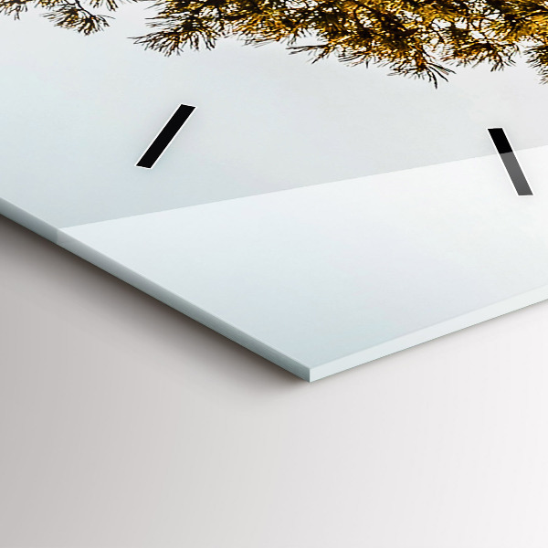 Vertical wall clock A tree in the mountains