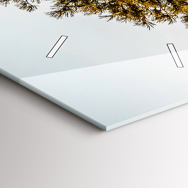 Vertical wall clock A tree in the mountains