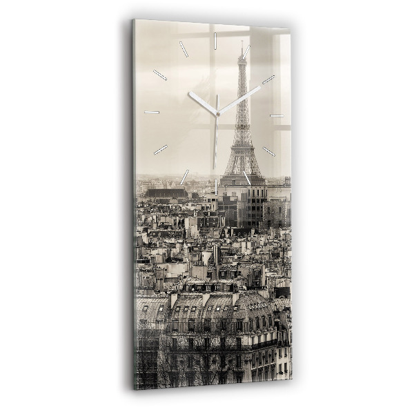 Vertical wall clock Landscape panorama of Paris