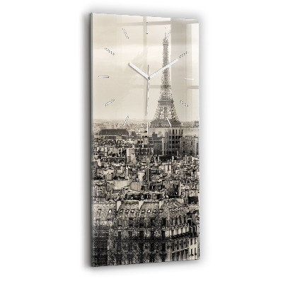 Vertical wall clock Landscape panorama of Paris
