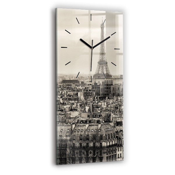 Vertical wall clock Landscape panorama of Paris