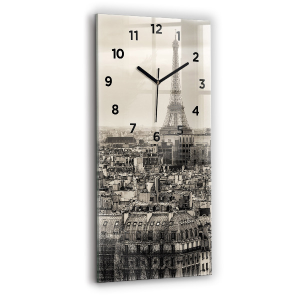 Vertical wall clock Landscape panorama of Paris