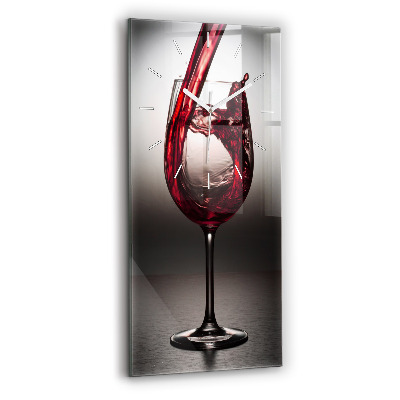 Vertical wall clock Glass of wine