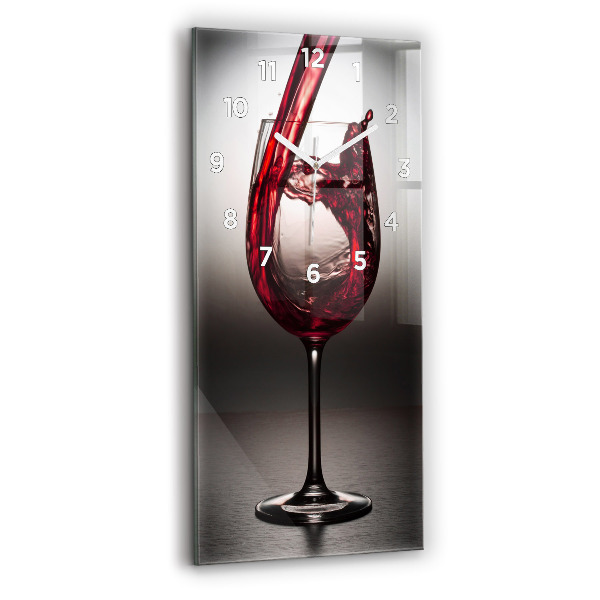 Vertical wall clock Glass of wine