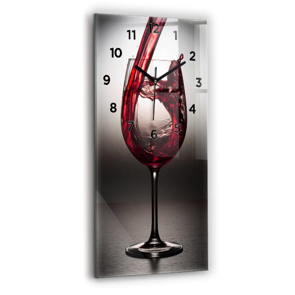 Vertical wall clock Glass of wine