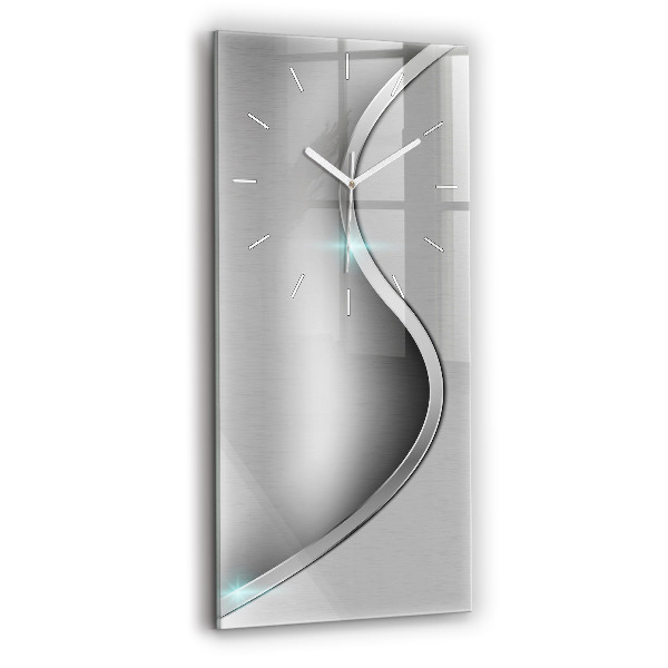 Vertical wall clock Gray metal abstraction