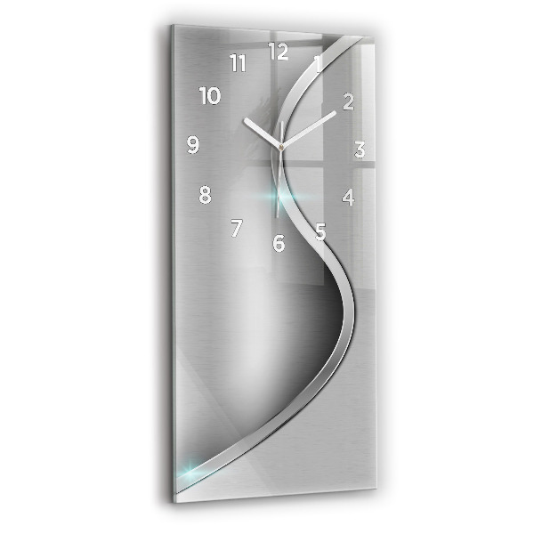 Vertical wall clock Gray metal abstraction