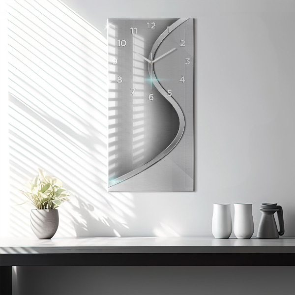 Vertical wall clock Gray metal abstraction
