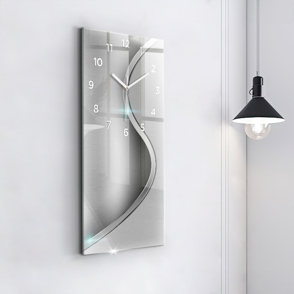 Vertical wall clock Gray metal abstraction
