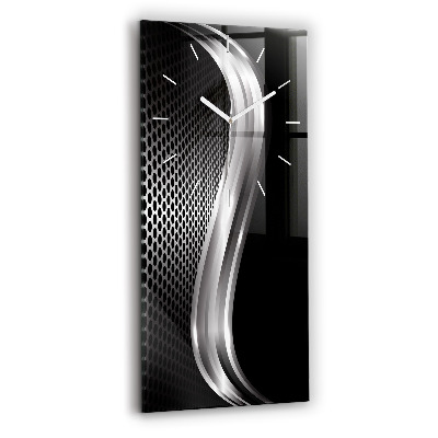 Vertical wall clock Black metal abstraction