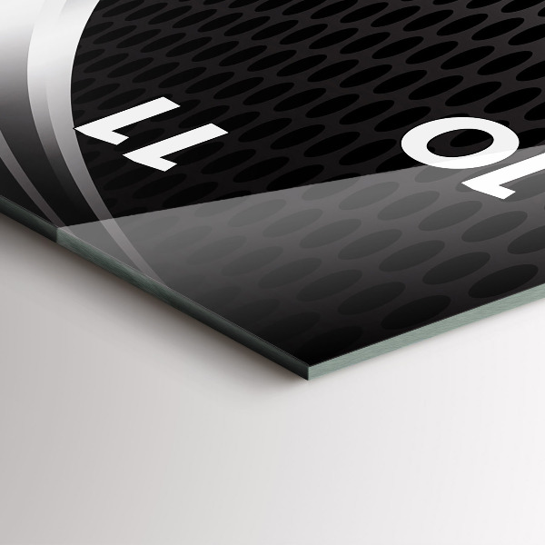 Vertical wall clock Black metal abstraction