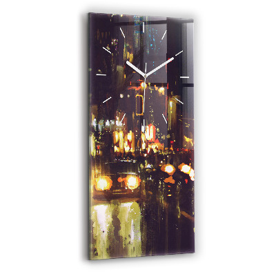 Vertical wall clock Painted city