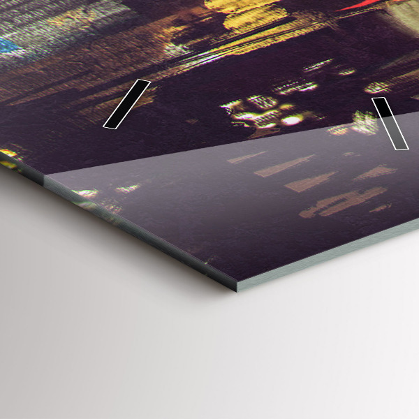 Vertical wall clock Painted city