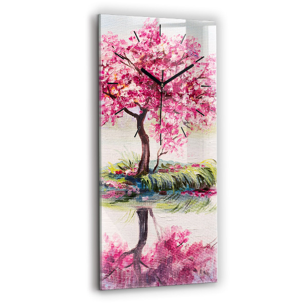 Vertical wall clock Tree Mosaic