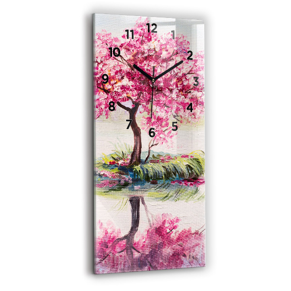 Vertical wall clock Tree Mosaic