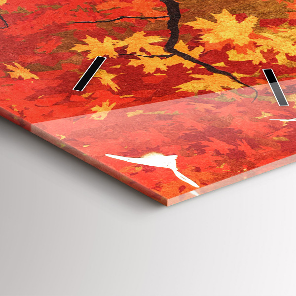 Vertical wall clock Bride in autumn