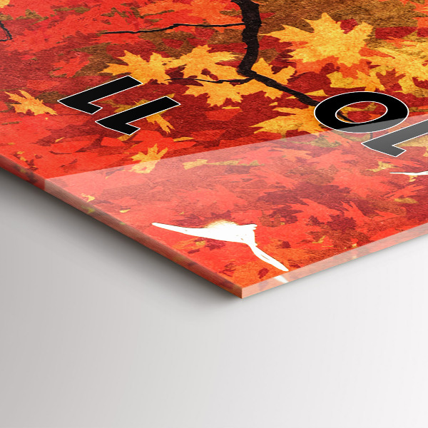 Vertical wall clock Bride in autumn